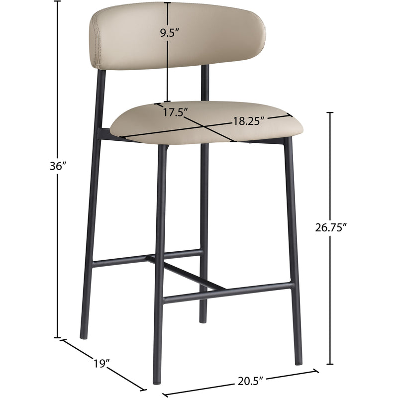 Meridian Lupita Taupe Vegan Leather Counter Stool IMAGE 8