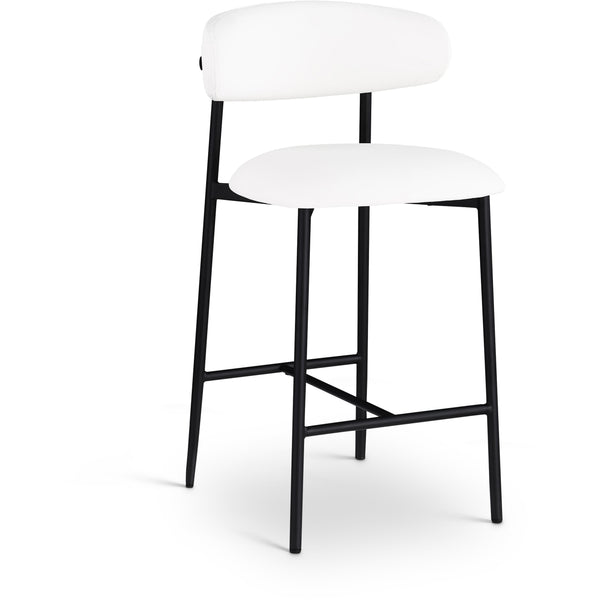 Meridian Lupita White Vegan Leather Counter Stool IMAGE 1