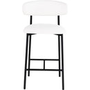 Meridian Lupita White Vegan Leather Counter Stool IMAGE 3