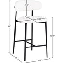 Meridian Lupita White Vegan Leather Counter Stool IMAGE 8