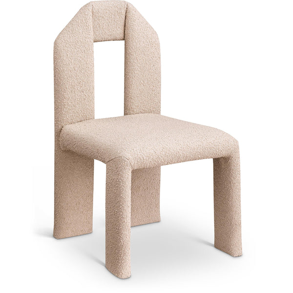 Meridian Bennett Beige Boucle Fabric Dining Chair IMAGE 1