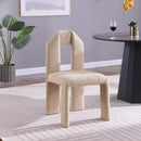 Meridian Bennett Beige Boucle Fabric Dining Chair IMAGE 2