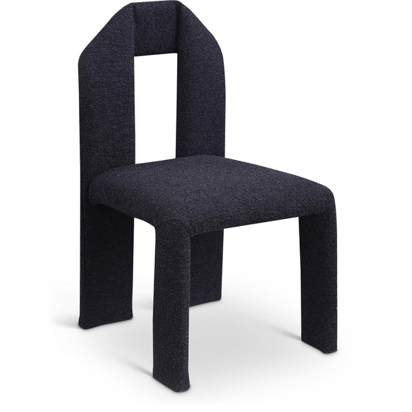 Meridian Bennett Black Boucle Fabric Dining Chair IMAGE 1
