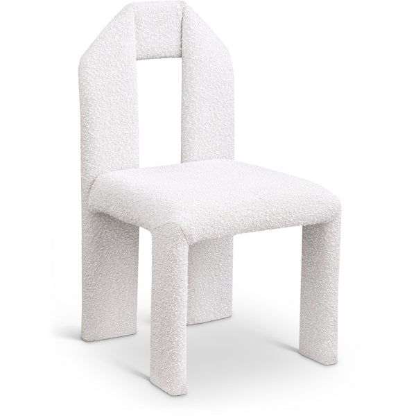 Meridian Bennett Cream Boucle Fabric Dining Chair IMAGE 1