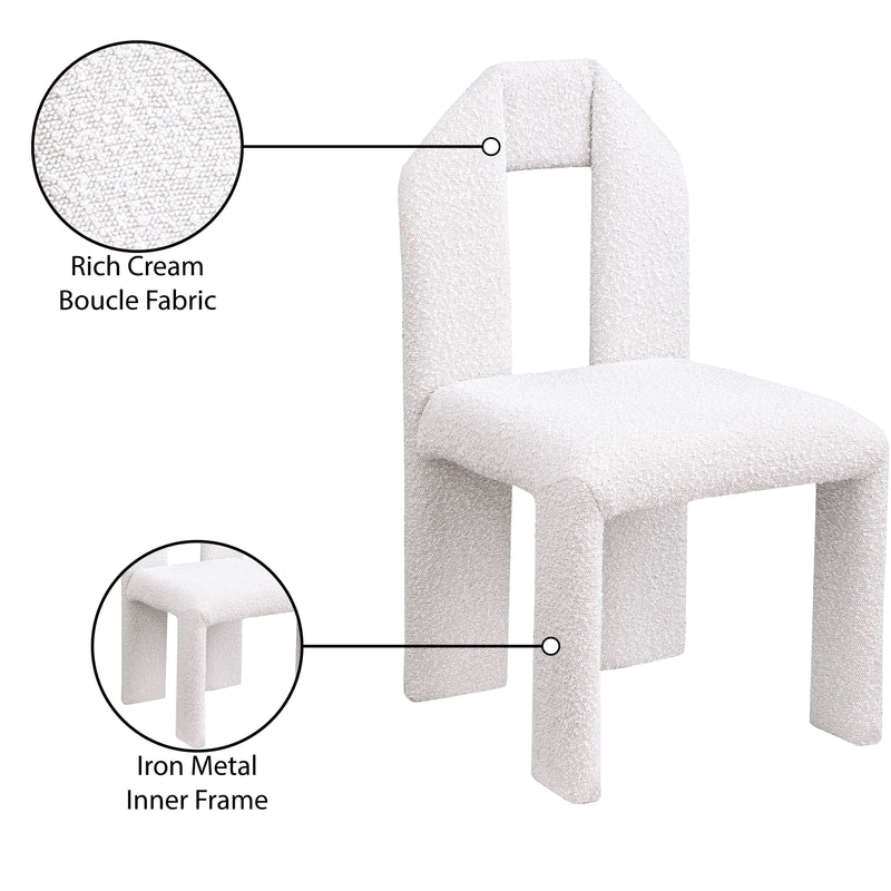 Meridian Bennett Cream Boucle Fabric Dining Chair IMAGE 9