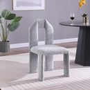 Meridian Bennett Grey Boucle Fabric Dining Chair IMAGE 2