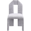 Meridian Bennett Grey Boucle Fabric Dining Chair IMAGE 3