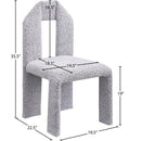 Meridian Bennett Grey Boucle Fabric Dining Chair IMAGE 8