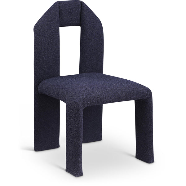 Meridian Bennett Navy Boucle Fabric Dining Chair IMAGE 1
