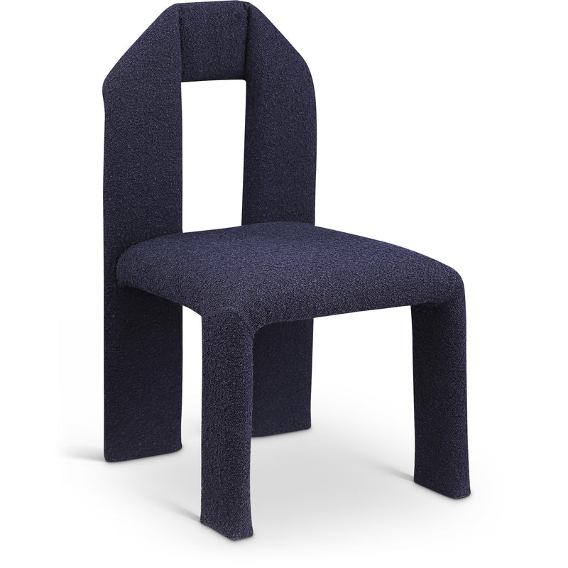 Meridian Bennett Navy Boucle Fabric Dining Chair IMAGE 1