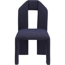 Meridian Bennett Navy Boucle Fabric Dining Chair IMAGE 3