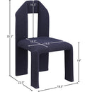 Meridian Bennett Navy Boucle Fabric Dining Chair IMAGE 8