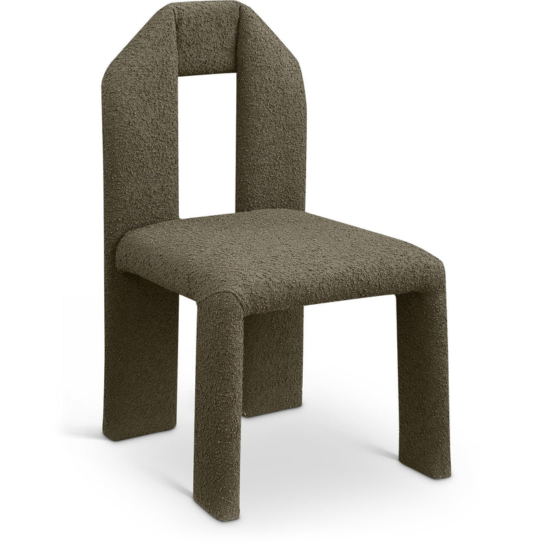 Meridian Bennett Olive Boucle Fabric Dining Chair IMAGE 1