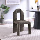 Meridian Bennett Olive Boucle Fabric Dining Chair IMAGE 2