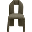Meridian Bennett Olive Boucle Fabric Dining Chair IMAGE 3
