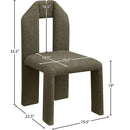 Meridian Bennett Olive Boucle Fabric Dining Chair IMAGE 8