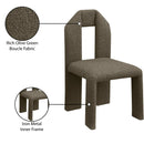 Meridian Bennett Olive Boucle Fabric Dining Chair IMAGE 9