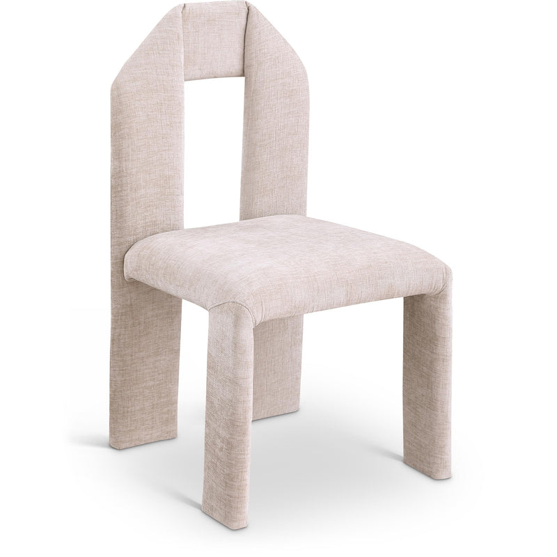 Meridian Bennett Beige Chenille Fabric Dining Chair IMAGE 1
