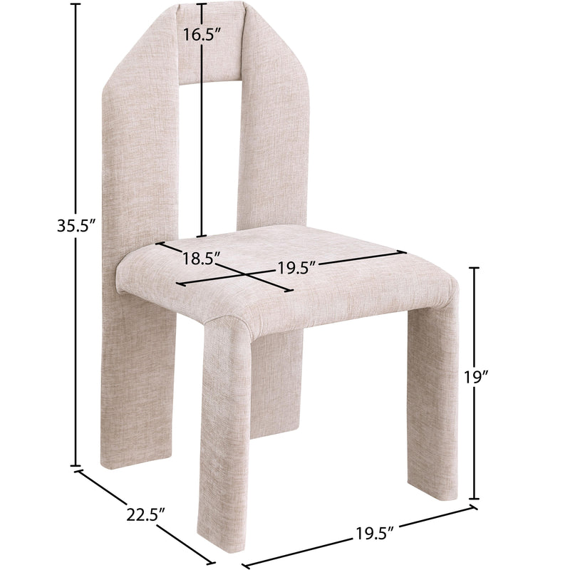 Meridian Bennett Beige Chenille Fabric Dining Chair IMAGE 8