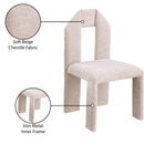 Meridian Bennett Beige Chenille Fabric Dining Chair IMAGE 9