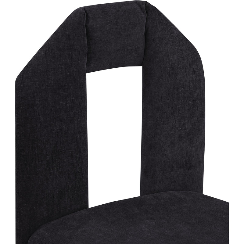 Meridian Bennett Black Chenille Fabric Dining Chair IMAGE 7