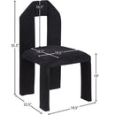 Meridian Bennett Black Chenille Fabric Dining Chair IMAGE 8