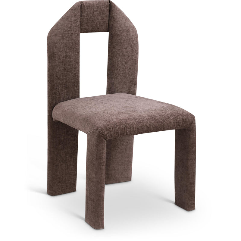 Meridian Bennett Brown Chenille Fabric Dining Chair IMAGE 1