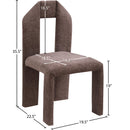 Meridian Bennett Brown Chenille Fabric Dining Chair IMAGE 8