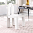 Meridian Bennett Cream Chenille Fabric Dining Chair IMAGE 2
