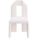 Meridian Bennett Cream Chenille Fabric Dining Chair IMAGE 3