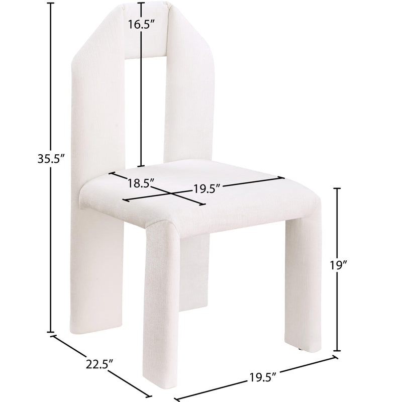 Meridian Bennett Cream Chenille Fabric Dining Chair IMAGE 8