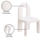Meridian Bennett Cream Chenille Fabric Dining Chair IMAGE 9