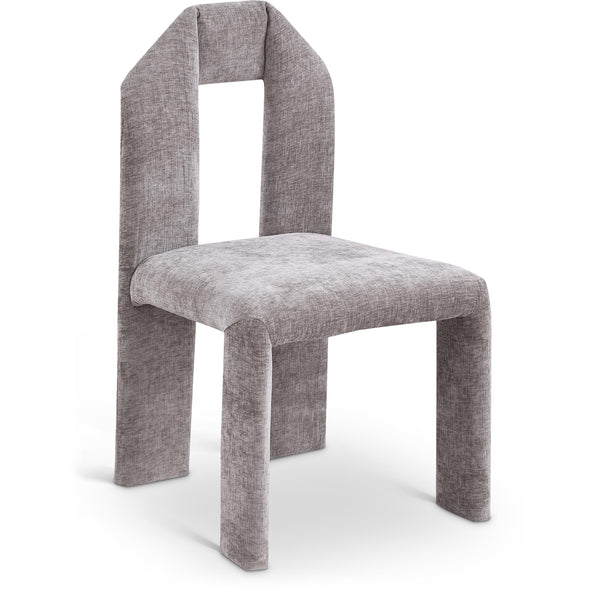 Meridian Bennett Grey Chenille Fabric Dining Chair IMAGE 1