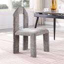 Meridian Bennett Grey Chenille Fabric Dining Chair IMAGE 2