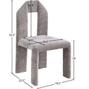 Meridian Bennett Grey Chenille Fabric Dining Chair IMAGE 8