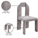 Meridian Bennett Grey Chenille Fabric Dining Chair IMAGE 9