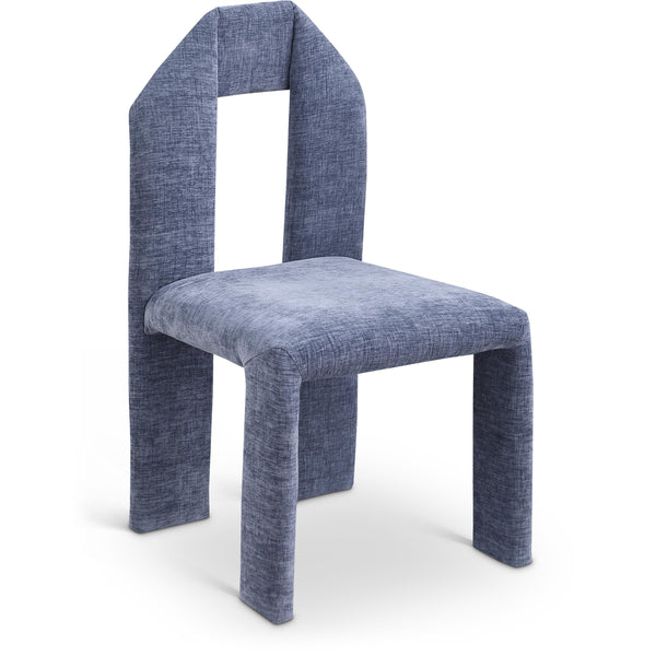 Meridian Bennett Light Blue Chenille Fabric Dining Chair IMAGE 1