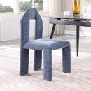 Meridian Bennett Light Blue Chenille Fabric Dining Chair IMAGE 2