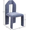 Meridian Bennett Light Blue Chenille Fabric Dining Chair IMAGE 8