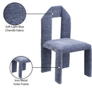 Meridian Bennett Light Blue Chenille Fabric Dining Chair IMAGE 9