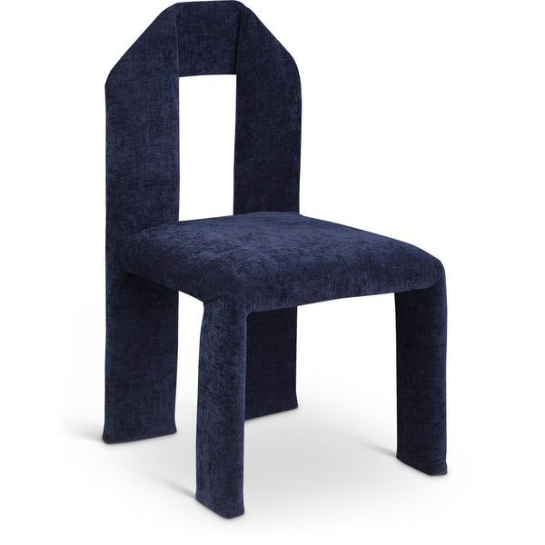 Meridian Bennett Navy Chenille Fabric Dining Chair IMAGE 1