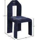 Meridian Bennett Navy Chenille Fabric Dining Chair IMAGE 8
