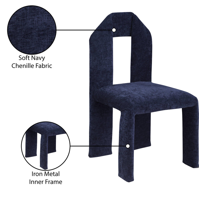 Meridian Bennett Navy Chenille Fabric Dining Chair IMAGE 9