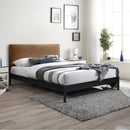 Meridian Abigail Cognac Vegan Leather Queen Bed (3 Boxes) IMAGE 2