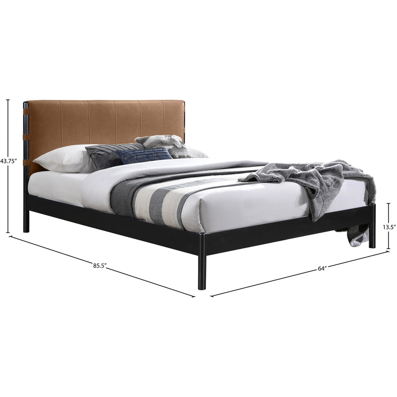 Meridian Abigail Cognac Vegan Leather Queen Bed (3 Boxes) IMAGE 7