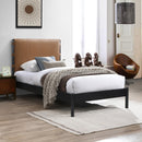 Meridian Abigail Cognac Vegan Leather Twin Bed (3 Boxes) IMAGE 2