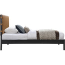 Meridian Abigail Cognac Vegan Leather Twin Bed (3 Boxes) IMAGE 4