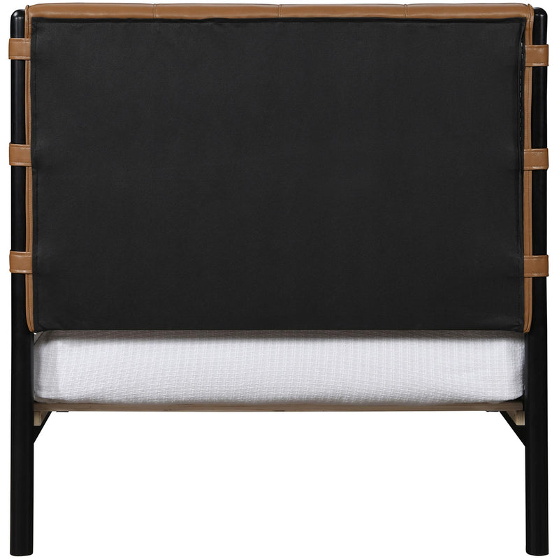 Meridian Abigail Cognac Vegan Leather Twin Bed (3 Boxes) IMAGE 5