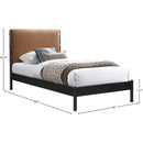 Meridian Abigail Cognac Vegan Leather Twin Bed (3 Boxes) IMAGE 7