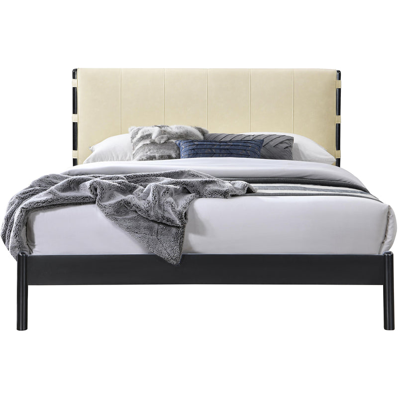 Meridian Abigail Cream Vegan Leather Full Bed (3 Boxes) IMAGE 3